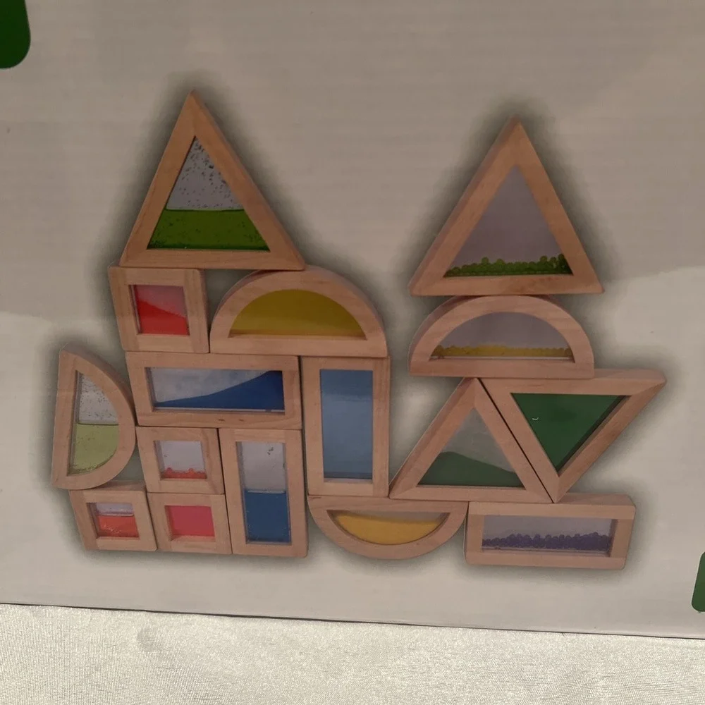 New-Rainbow Building Blocks‎ Transparent Building Blocks Stacking -see Through